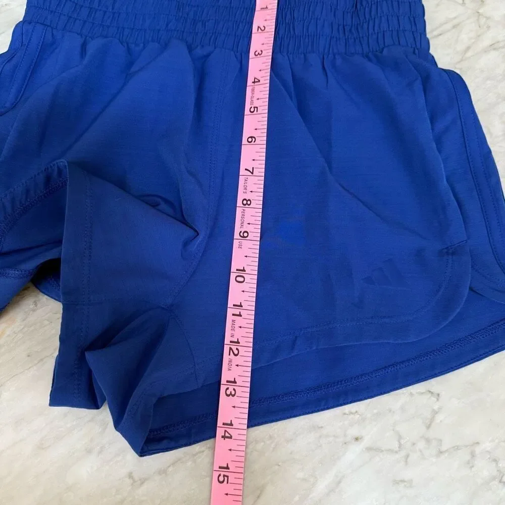 Adidas high rise AeroReady Pacer Training  Shorts Lucid Blue 3” inseam sz XS NWT